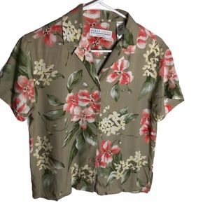 Floral Print Button Down Blouse